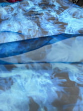 Organza Digital Fogo Azul