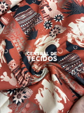 Tricoline 100% algodão Estampado Digital Étnico 09