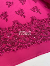 Tule Bordado Metalic Soho Rosa Pink