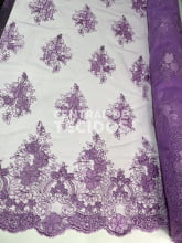Tule Bordado Metálico GODESS 556 Lavanda