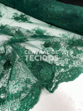 Tule Bordado Metálico GODESS 556 Verde