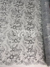Tule Bordado Metálico GODESS 557 Branco