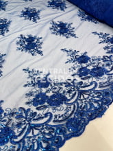 Tule Bordado Metálico GODESS 559 Azul Royal