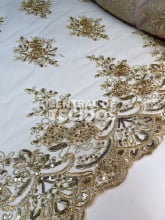 Tule Bordado Metálico GODESS 559 Dourado