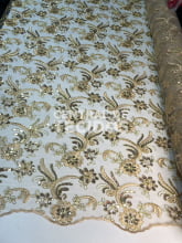 Tule Bordado Metálico GODESS 668 Dourado
