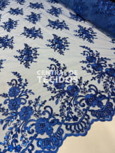 Tule Bordado Metálico Soho Azul Royal