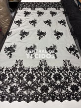 Tule Bordado Metálico Soho Preto 251