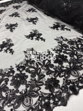 Tule Bordado Metálico Soho Preto 251