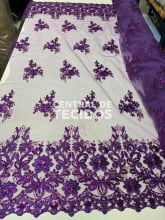 Tule Bordado Metálico Soho Roxo 251