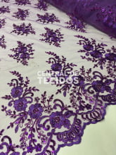 Tule Bordado Metálico Soho Roxo 252