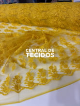 Tule Bordado Paetê GODESS 554 Amarelo