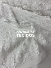 Tule Bordado Paetê GODESS 66 Branco