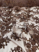 Tule Bordado Pedraria Marrom Tule Bordado Pedraria Marrom