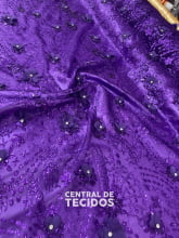 Tule Design Glitter 3D Roxo