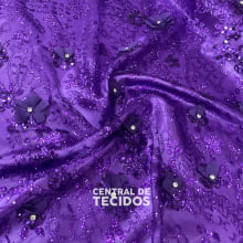 Tule Design Glitter 3D Roxo