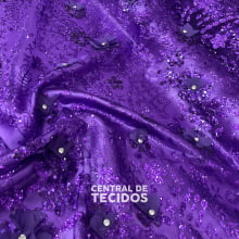 Tule Design Glitter 3D Roxo