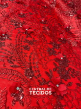 Tule Design Glitter 3D Vermelho