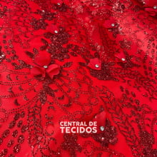 Tule Design Glitter 3D Vermelho