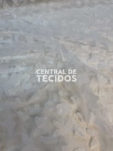 Tule Bordado 3D Borboletas Brancas de Oya