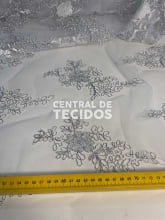 Tule Bordado Branco