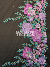 Tule Bordado Chick Spring Roxo