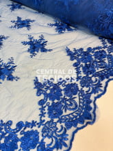 Tule Bordado Juliana Azul Royal 25