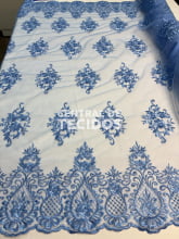 Tule Bordado Juliana Azul Serenity