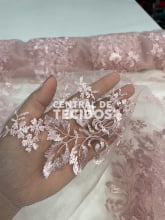 Tule Bordado Juliana Rosa Bebe
