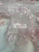Tule Bordado Juliana Rosa Bebe