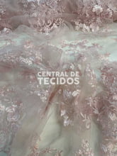 Tule Bordado Juliana Rosa Bebe