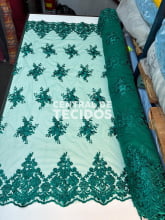 Tule Bordado Juliana Verde Folha 25