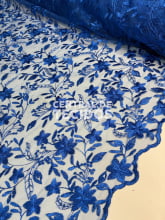 Tule Bordado Nice Azul Royal