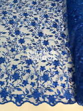 Tule Bordado Nice Azul Royal