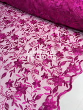 Tule Bordado Nice Rosa Pink