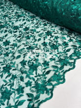 Tule Bordado Nice Verde Folha