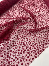 Tule Bordado Nice Vinho Bordo