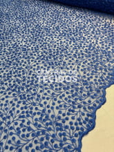 Tule Bordado Nicey Azul Royal