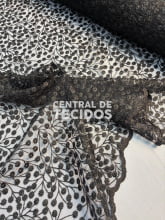 Tule Bordado Nicey Preto