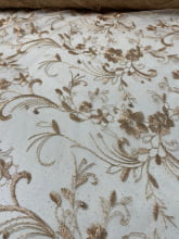 Tule Bordado Turim Dourado