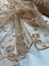 Tule Bordado Turim Dourado