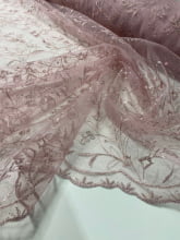 Tule Bordado Turim Rosa Bebê