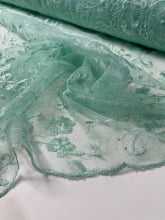 Tule Bordado Turim Verde Menta 