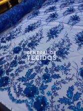 Tule Design Glitter 3D New Azul Royal