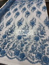 Tule Design Glitter 3D New Azul Serenity
