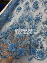 Tule Design Glitter 3D New Azul Serenity