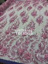 Tule Design Glitter 3D New Rosa Chiclete