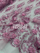 Tule Design Glitter 3D New Rosa Chiclete