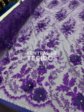 Tule Design Glitter 3D New Roxo