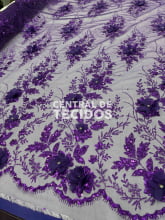 Tule Design Glitter 3D New Roxo