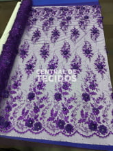 Tule Design Glitter 3D New Roxo